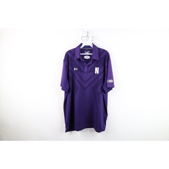 Under Armour Mens XL Team Issued Northwestern University Football Polo Shirt - Picture 1 of 16